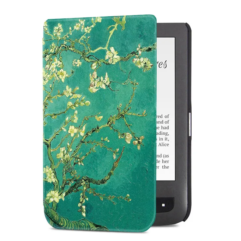 BOZHUORUI чехол для Pocketbook Aqua 2/Touch Lux 2 электронных книг, мода окрашенные Pocketbook 626/641 ультратонкий кожаный чехо - Цвет: Apricot Flower
