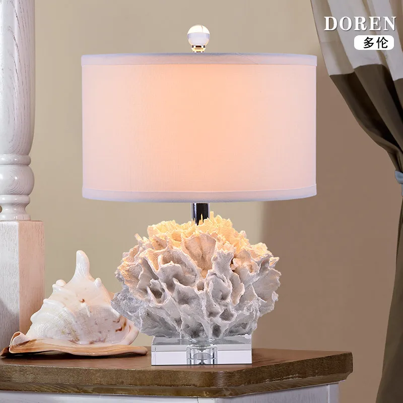 

TUDA Free Shipping Mediterranean Style Sea Coral Table Lamps For Living Room Bedroom Bedside Led Table Lamp Modern Table Lamp