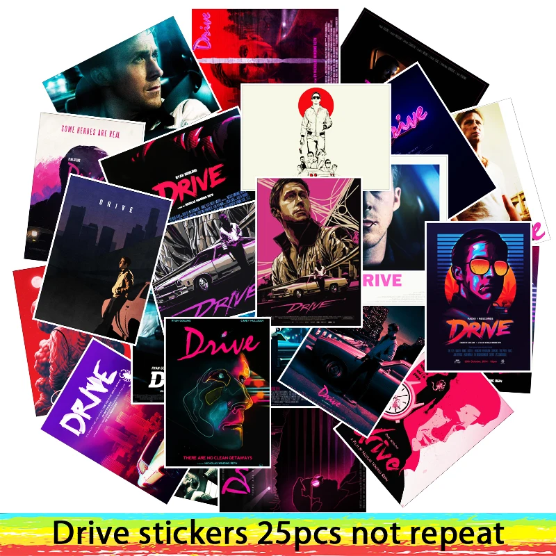 25 шт./лот Drive ryan gosling Movie PVC стикер s для ноутбука мотоцикла скейтборда Стикеры для багажа игрушка наклейка - Цвет: E101(25Pcs)