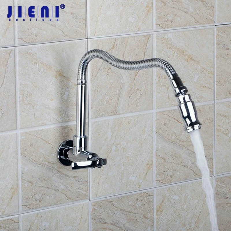 Jieni Wall Mounted Brass Kitchen Faucet Fold Expansion Diy Kitchen