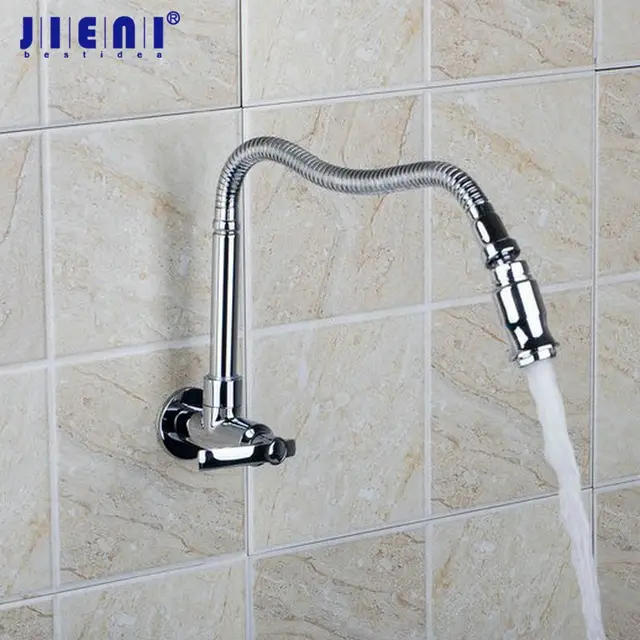 Jieni Wall Mounted Brass Kitchen Faucet Fold Expansion Diy Kitchen