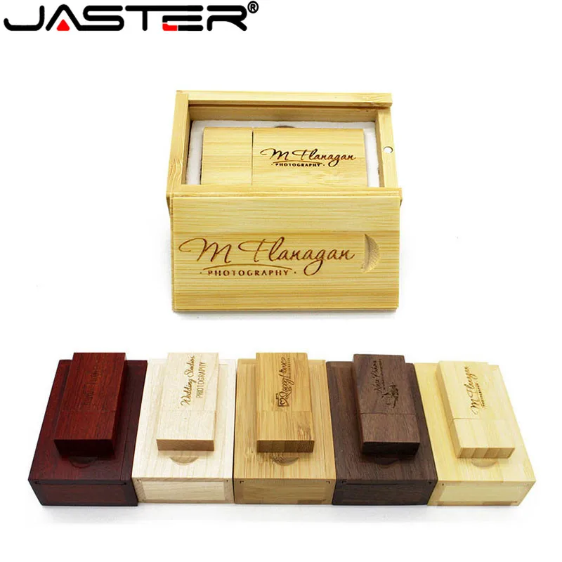 JASTER деревянные usb 2 0 флеш накопитель + деревянная Подарочная коробка 4 ГБ 8 16 32 64 Гб
