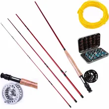 Sougayialng 8.86FT #5/6 Fly Fishing Rod Set 2.7M Fly Rod and Fly Reel Combo with Fly Fishing Lure and Line As Gift De Pesca