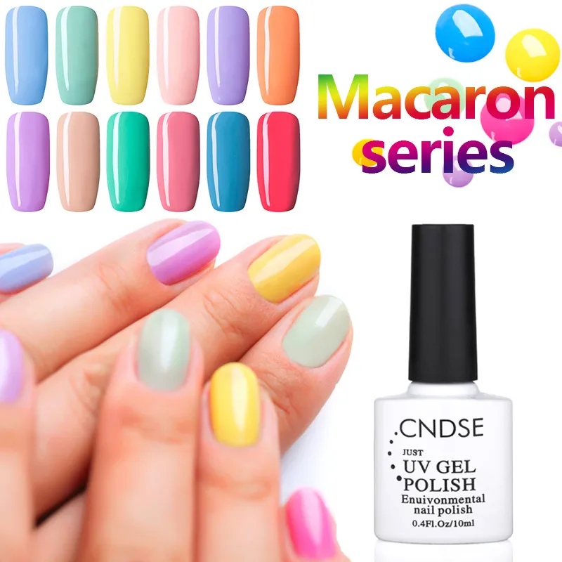 CNDSE Macaron Series 10ml Nail Polish Colorful Vernis Semi Permanent Gel Nail Polish DIY Nail Art