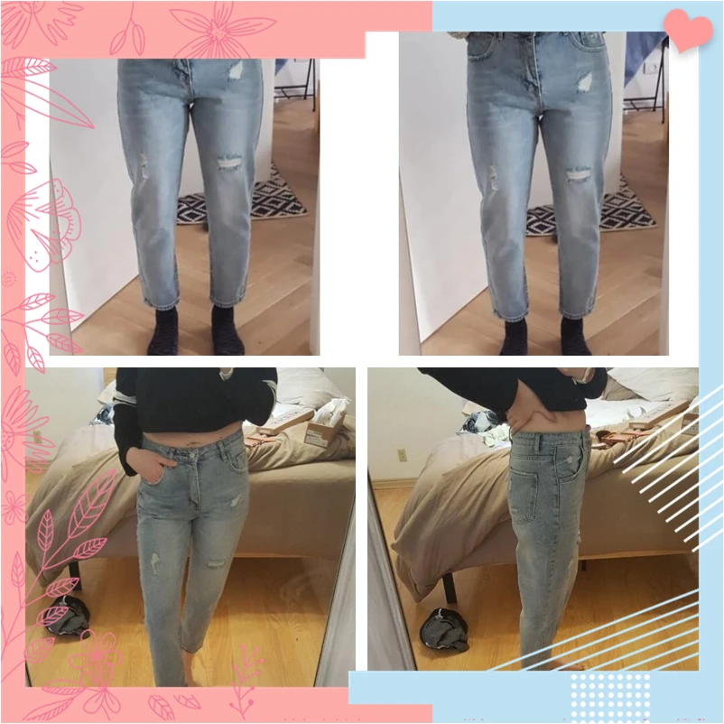 Dotfashion Синие рваные джинсы капри для женщин весна лето повседневные корейские уличные модные джинсы брюки женские джинсовые брюки