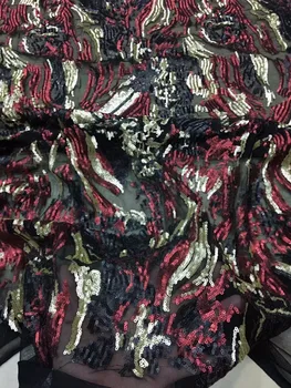 

top quality sequins Nigerian French Lace Fabric African Guipure Lace Fabric with flower