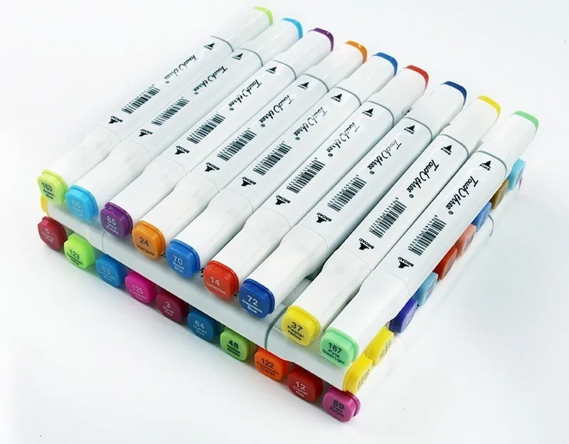 Oily double-headed marker pen five generations upgrade 32 48 72 color comics learning painting supplies | Канцтовары для офиса и
