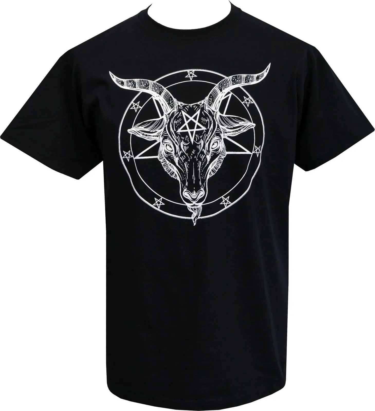 

MENS T-SHIRT BAPHOMET PENTAGRAM SATANTIC OCCULT CHURCH OF SATAN GOAT GOTH S-3XL Pride of The Creature T Shirts Top Tee