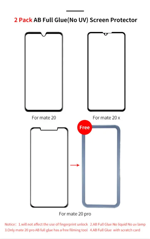 Закаленное стекло 9H для huawei mate 20 lite mate 20x mate 20 pro, защитное стекло 5d 3d на mate20 pro, УФ-пленка - Цвет: AB Full glue black2p