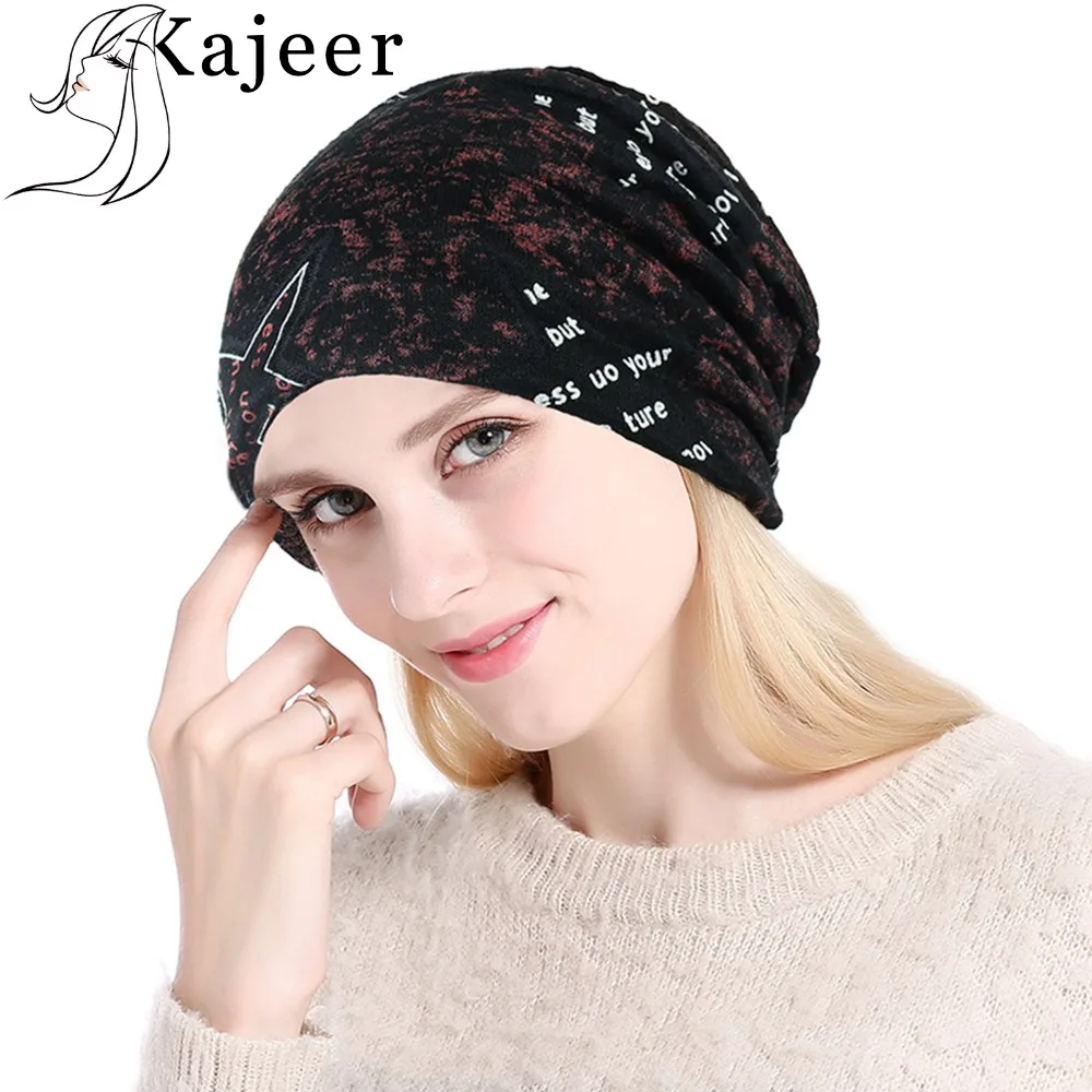 Kajeer Beanie вязаная шапка осенне зимняя Дамская обувь шапки для мужчин модные вязаная Лыжная Шапка Gorros печати женские Мягкие Шапки