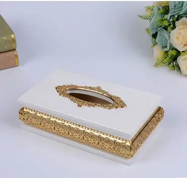 gold plated Роскошный Деревянный Настольная коробка для гигиенических салфеток коробка для бумажных салфеток золото коробка для салфеток Салфетка holderfor дома decorationZJH045 - Цвет: gold plated