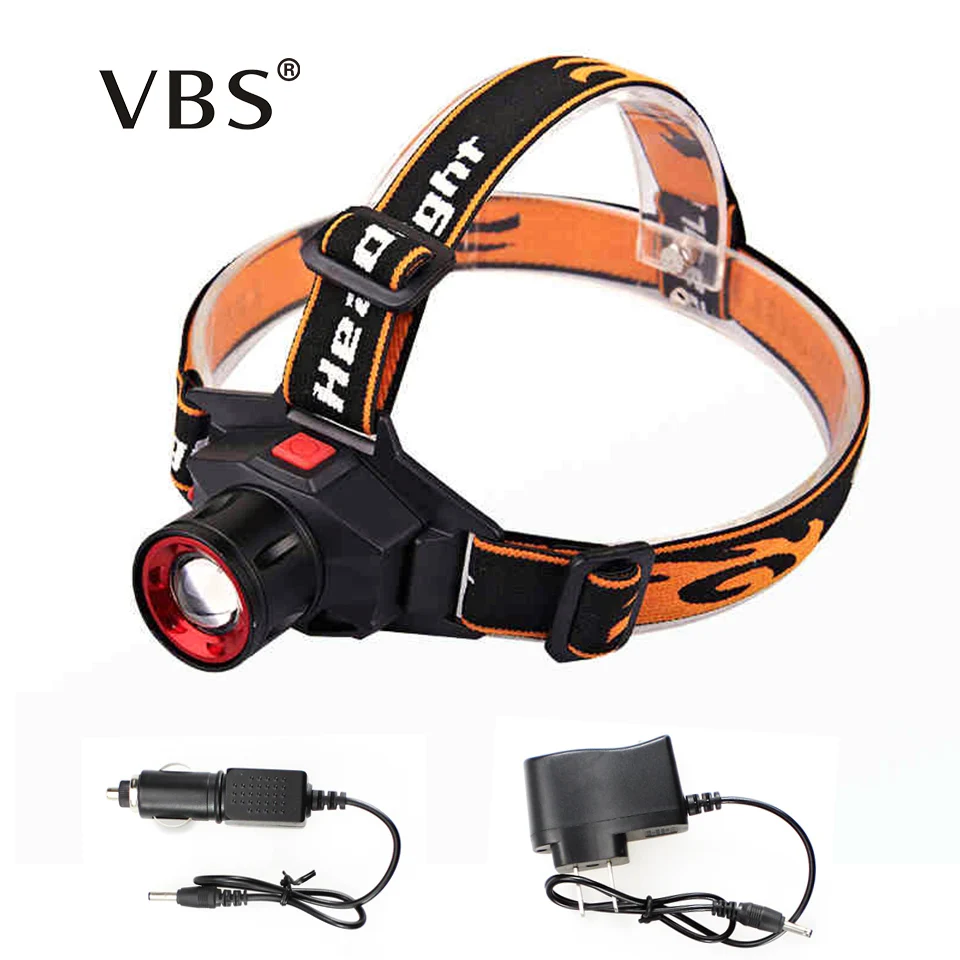 Rechargeable LED Headlamp + Charger Cree Q5 Waterproof Built in Lithium
