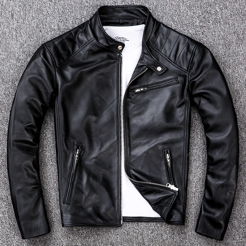 Gratis verzending. verkoop Merk zachte schapenvacht motor jas. heren echt lederen jas. slim biker lederen kleding. plus size jas Gratis verzending. verkoop Merk zachte schapenvacht motor jas. heren echt lederen jas. slim biker lederen kleding. plus size jas