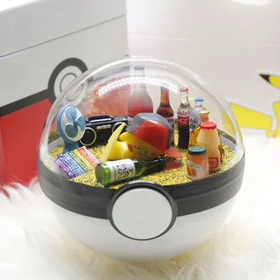 PokeBall Monster Pet pokebolas Pikachu Eevee Bulbasaur Charizard Squirtle DIY светодиодный фигурка на день рождения, рождественские игрушки для подарка - Цвет: DIY Sey B