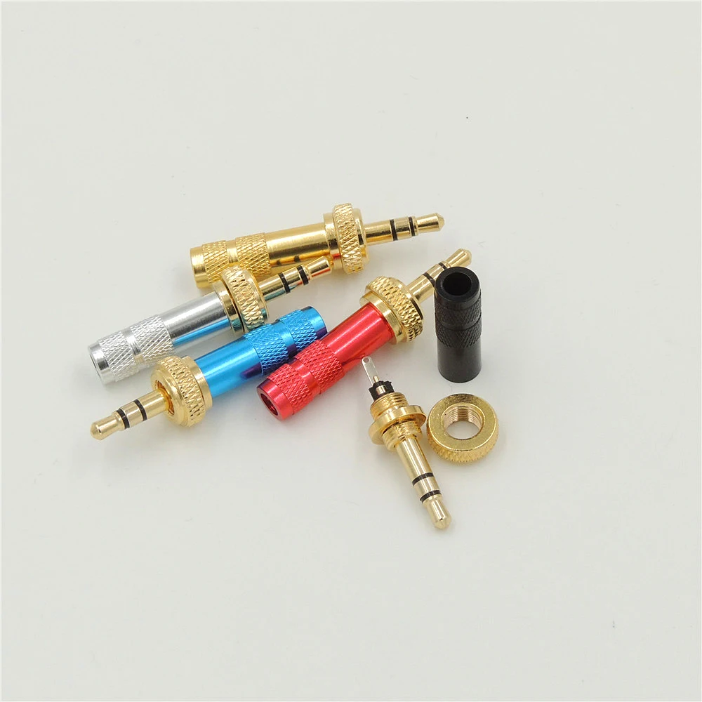 Gold 3 5mm 3 Pole Stereo Male Jack Plug Connector Solder Part For Repair Headphone Cable Audio