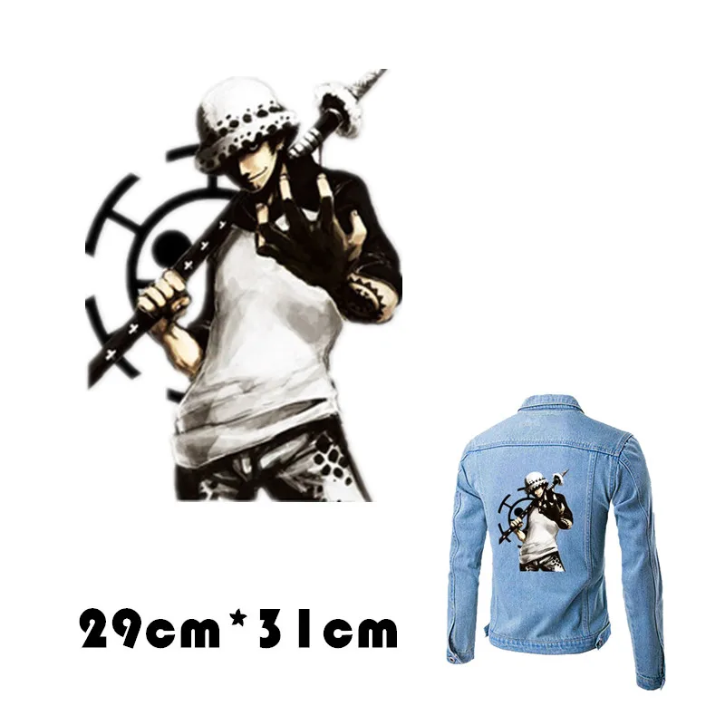 

Anime ONE PIECE Patches For Kids Clothing Heat Transfer Press Ironing Pyrograph Paper Iron On Patches Washable T-shirt Patches