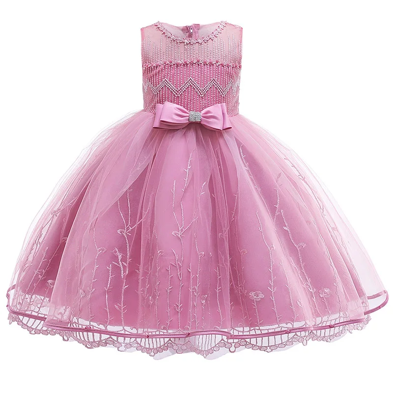 

Children's Wedding Party Girl Dress Kids Beads Flower Girl Baby Girl Clothes Child Christmas Party Dress baby tutu costume