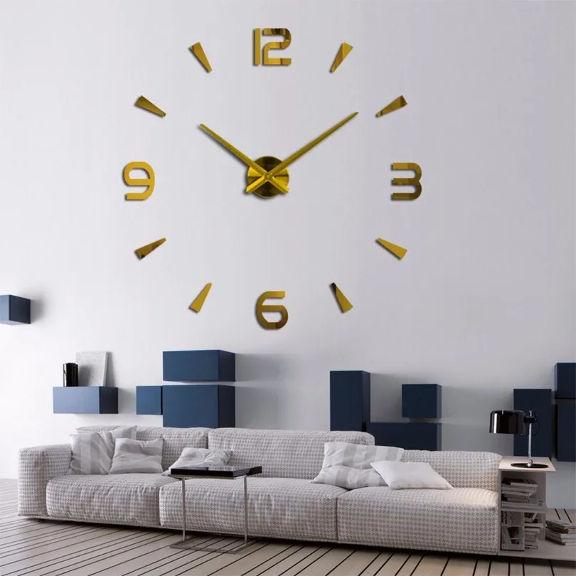 Специальные большие diy настенные часы современный дизайн гостиная кварцевые 3d большие акриловые настенные часы-зеркало наклейки домашний декор