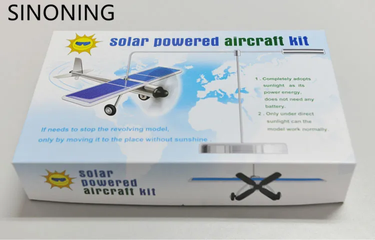 Car ornaments Solar airplane model aircraft Solar Energe Education kit Demonstrate Kit New idea gyropter rotation
