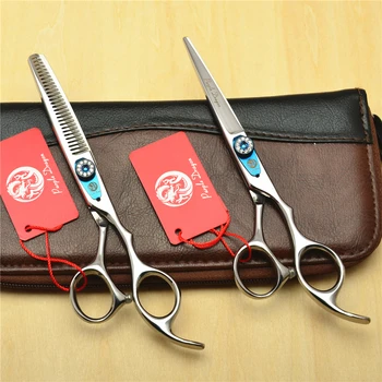 

2Pcs 6.0 Inch High Quality 440C Professional Human Hair Scissors Hairdressing Scissors Cutting Shears + Thinning Scissors