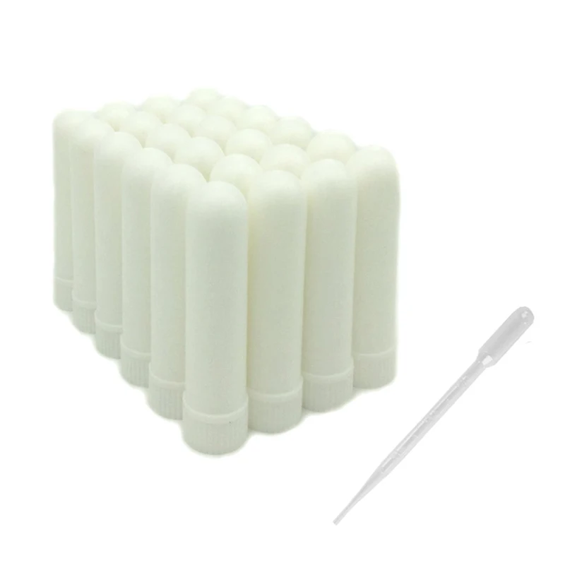 

Essential Oil Blank Inhaler Tubes Comes with Cotton Wicks, Refillable, Dropper