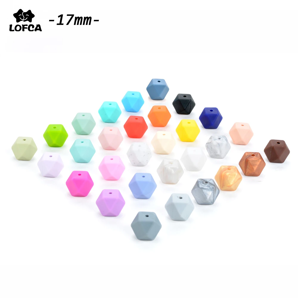 

Wholesale Large Hexagon Loose Silicone Beads for Teething Necklace Silicone Teething Beads For Baby Teether BPA Safe Loose Beads