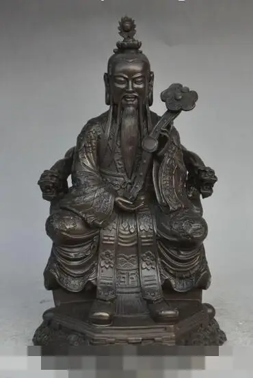 

S00899 Chinese Taoism Bronze Copper High Lord Laojun Taoist RuYi Buddha God Statue (B0328)