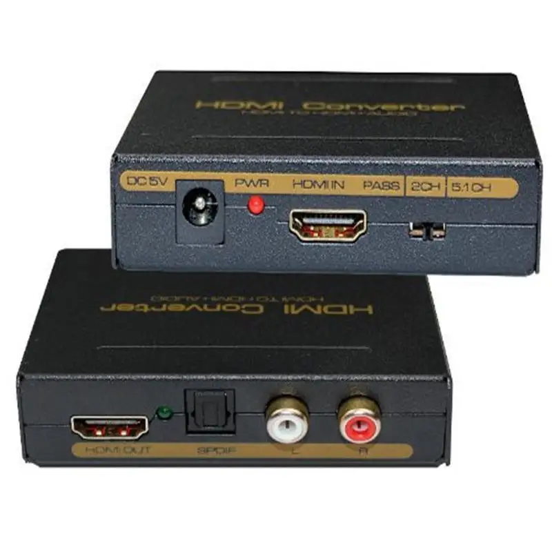 HDMI to HDMI + SPDIF + RCA L/R Audio Extractor Converter Sound Audio