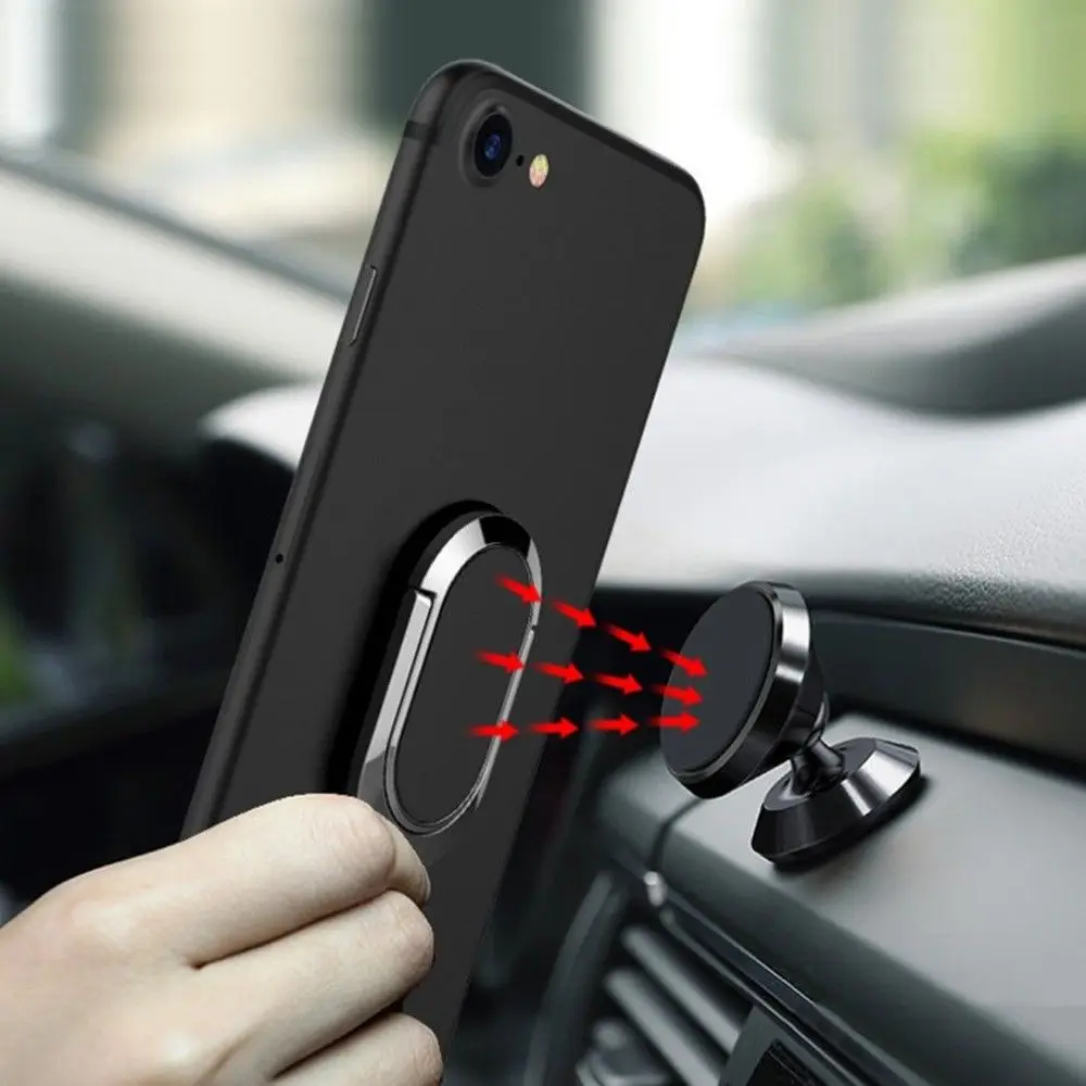 

Phone Holder Smart Car Holder Mobile Phone Holder Metal Finger Ring Stand Car Bracket Magnetic 360 Rotatable