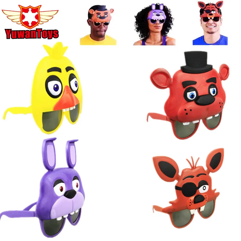 New 4Styles Five Nights At Freddy s Mask Freddy Chica Foxy Bear Glasses Party Latex Mask