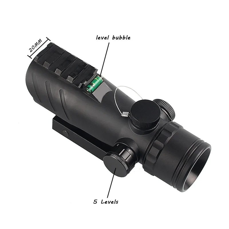 Bumlon Новый 1X30 Тактический рефлекс Red Dot прицел с пузырьковый уровень 20 мм