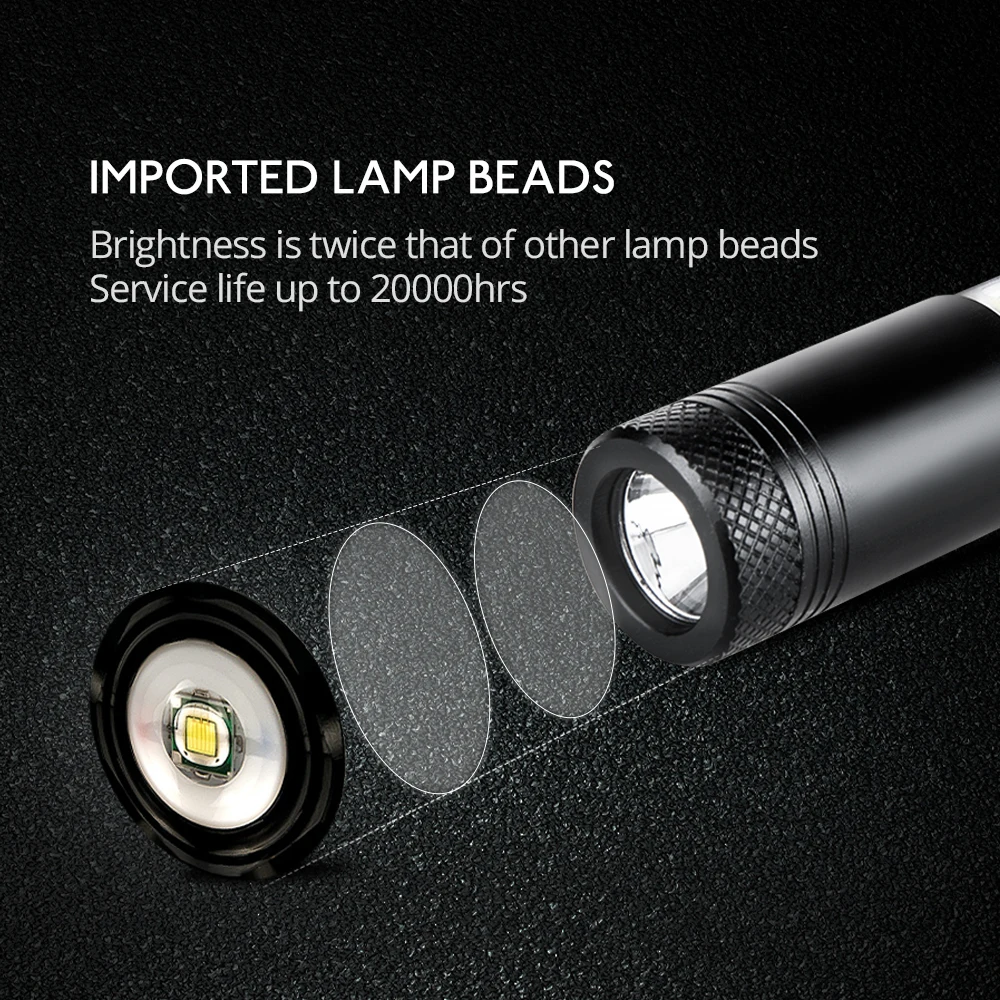 Multifunction IP65 Waterproof Flashlight AA14500  LED Outdoor Camping 4 Modes Portable CREE Chip Powerful Mini Torch Flashlight (6)