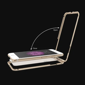 

WSKEN X-Bumper Magnetic Case For iPhone 7 Plus 8 Plus Case Flip Aerospace Metal Frame Case For iPhone Case7 8 phone cover