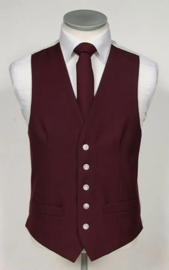 burgundy vest mens