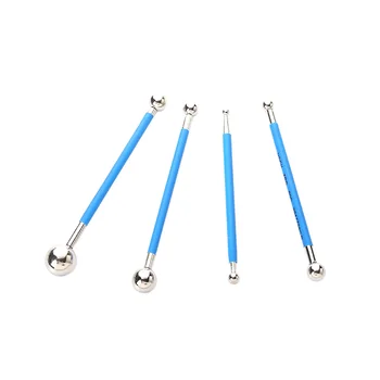 

4pcs Tile Gap Pressed Ball Carbon Steel Double Head Ceramic Grout Repairing Stick Glue Gap Scraping Construction Tile Tools