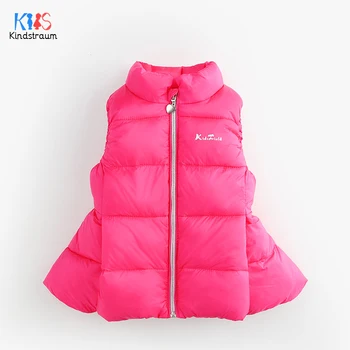 

Kindstraum 2018 New Winter Children Thick Vest High Cotton Kids Solid Zip Clothes Fashion Turtleneck Waistcoats for Baby,RC1537