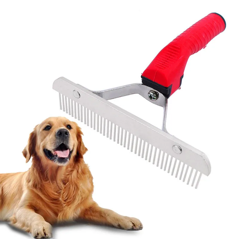 

Long Tooth Undercoat Dog Rake for Dogs Long & Short Hair Pet Comb Slicker Heavy Duty Large Dog Slicker Brush with Rubber Handle