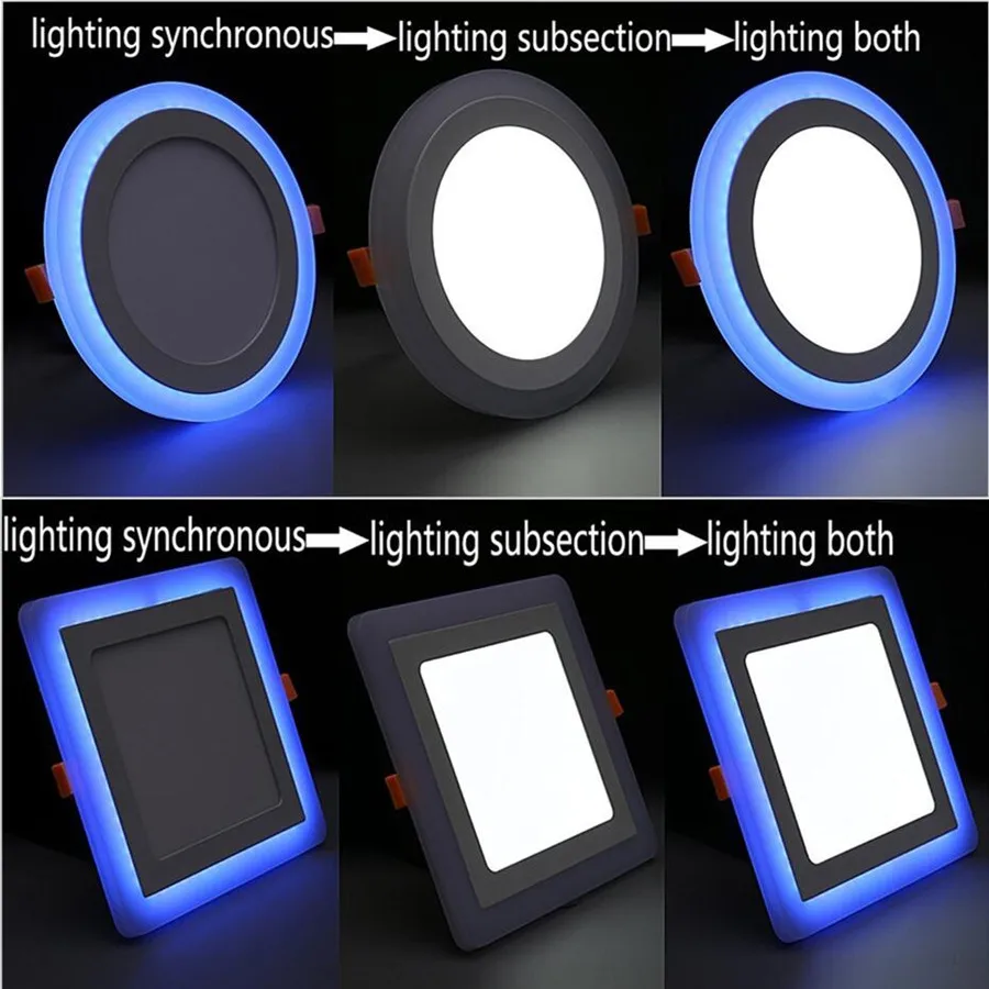 New-LED-Panel-Downlight-6W-9W-16W-3-Model-LED-Lamp-Panel-Light-Double-Color-LED