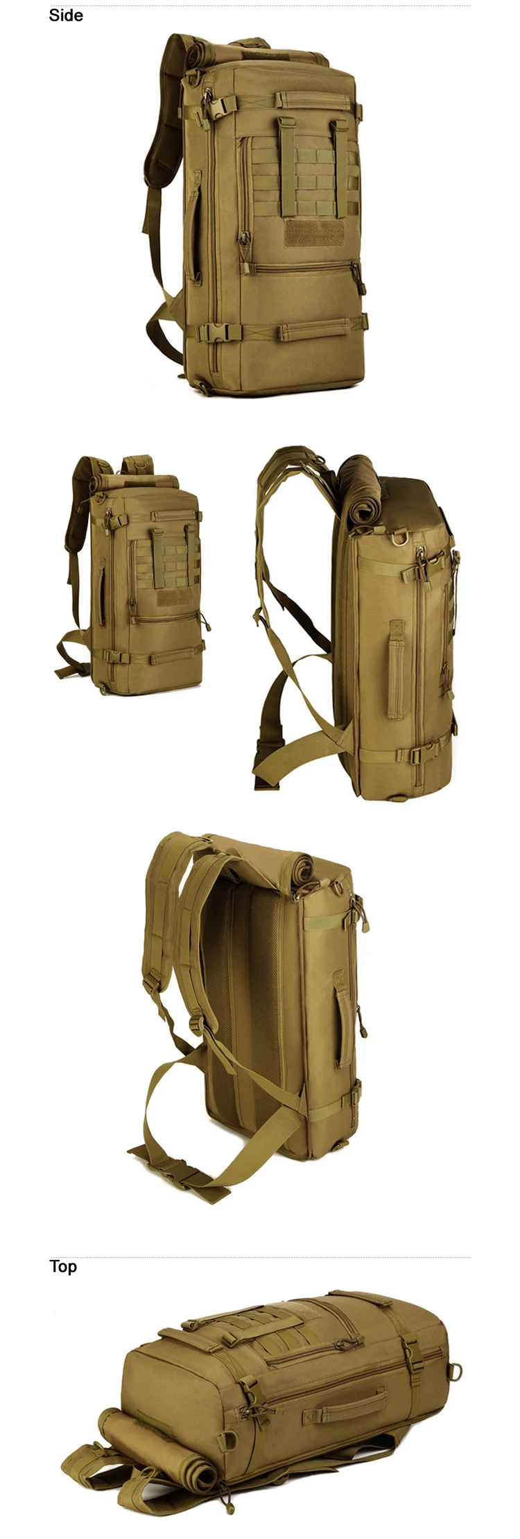 Походный рюкзак, мужской походный рюкзак, многофункциональный водонепроницаемый нейлоновый Горный рюкзак 50л, альпинистский рюкзак