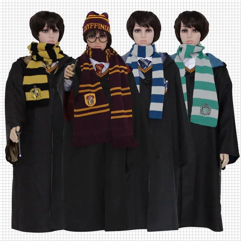 

Halloween Cosplay Costume for Kids Adult Gryffindor Robe Cloak Ravenclaw Hufflepuff Slytherin for Harris Potter Cosplay