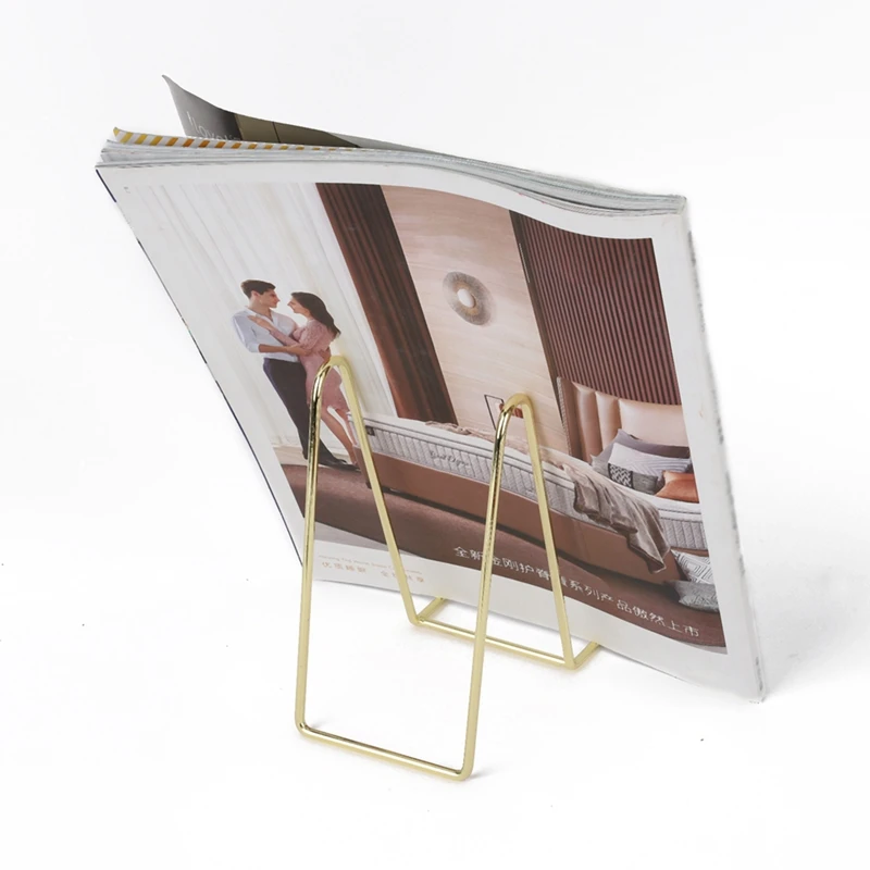 

2019 Gold Color Household Decorative Bracket Portable Easel Exquisite Bookshelf Simple Art Display Stand Iron Decorative Shelves
