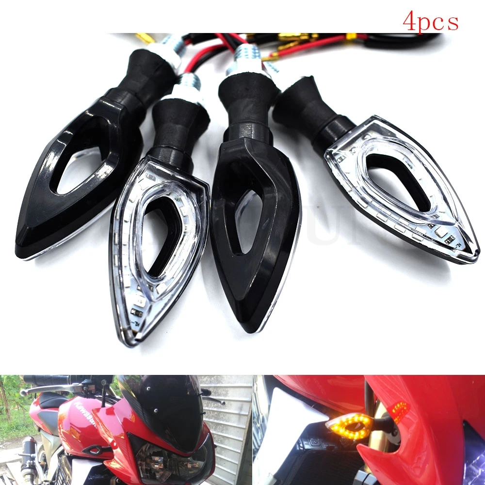 

1 pair of Universal LED Motorcycle Turn Signal Indicators Lights/lamp Easy to install for Kawasaki z750 z800 z1000 ZXR750 NINJA3
