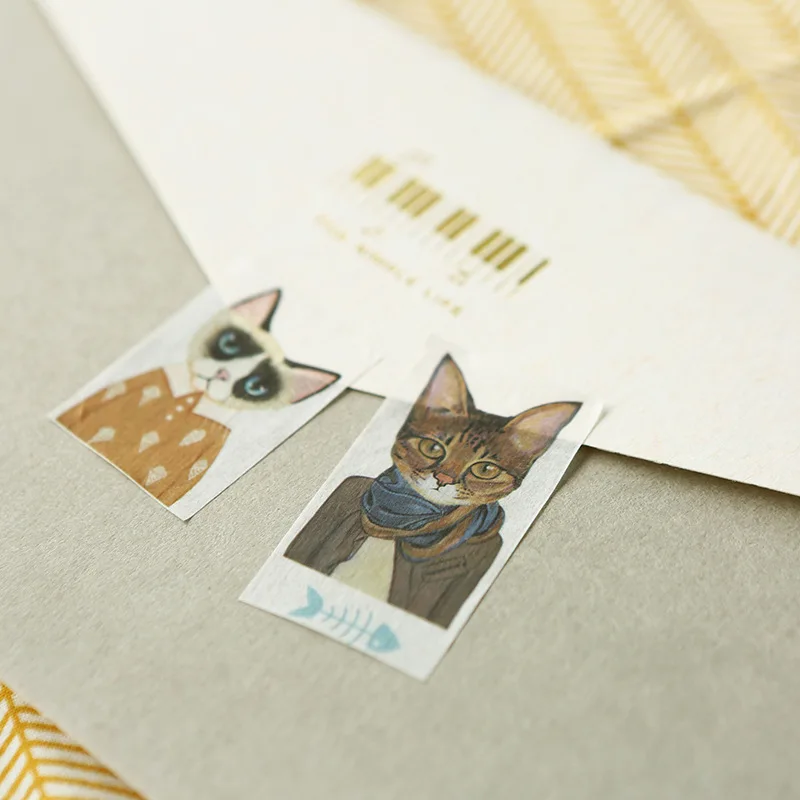 Мультяшные милые кошки DIY декоративный материал бумажная лента набор лента декоративная клейкая лента винтажные подарки васи лента кавайные канцелярские принадлежности