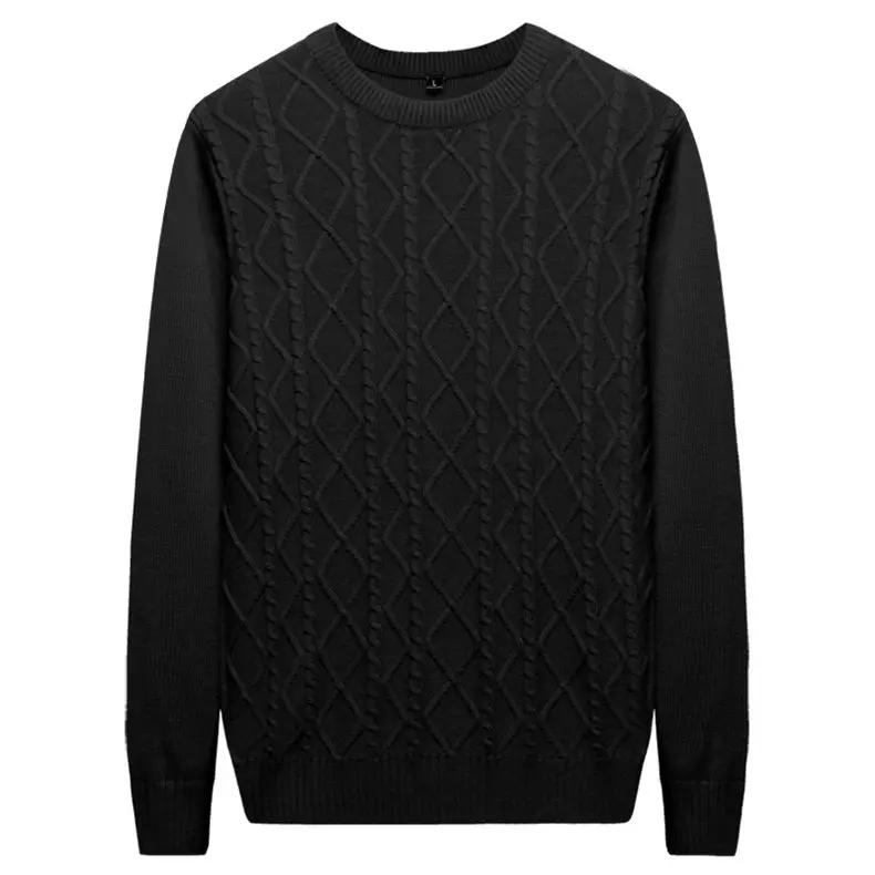 2019 Thicken Cable-Knit Sweater Men Cotton Knitted Crew Neck Men Pullover Autumn Winter Male Sweater MuLS Brand 3XL Dropshipping 11