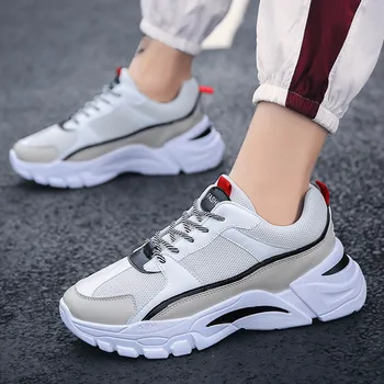 

Fashion Men'S New Tide Shoes Hard-Wearing And Anti-Skid Thick Bottom Youth Casual Sports Running Shoes Lace-Up Men's Shoes Male