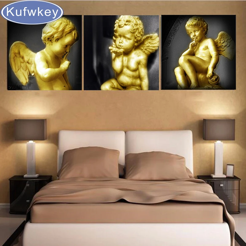 

triptych Cupid full drill square 5d Diamond Painting angel Home decor Cross Stitch Mosaic diy Diamond Embroidery needlework 3pc