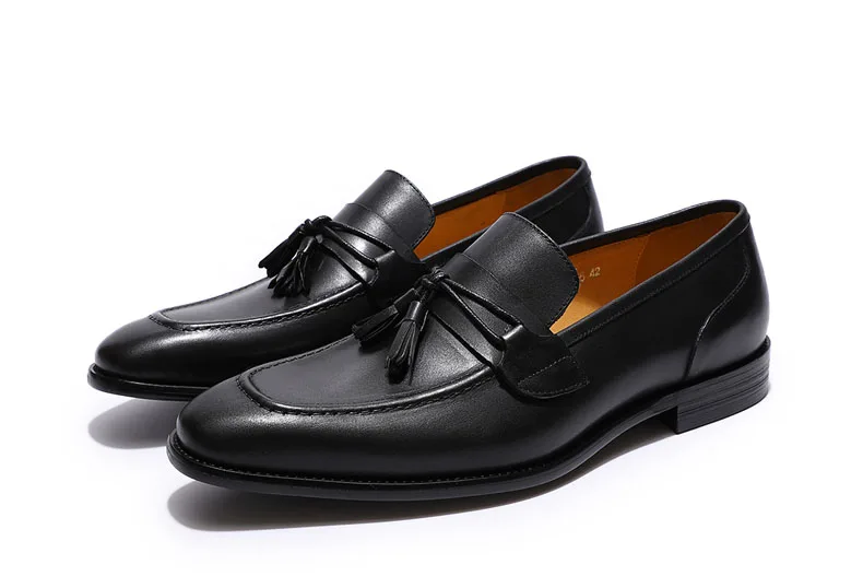 FELIX CHU/мужские лоферы с кисточками в итальянском стиле повседневные мужские лоферы без шнуровки; Свадебная обувь мужские кожаные туфли цвет черный, коричневый