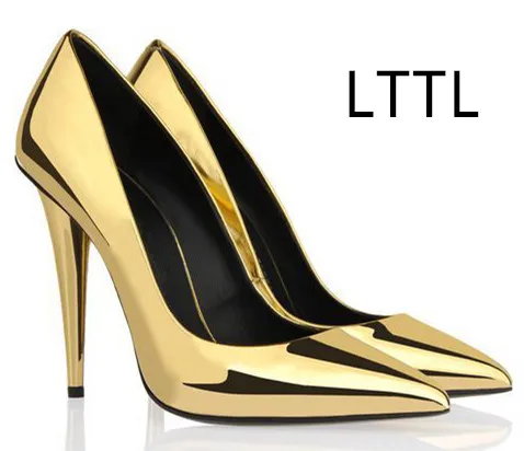Nové 2017 dámské vysoké podpatky boty Sexy ženy Čerpadla svatební strana Spike heel Pointed Toe Scarpe Donna Červená Černá Gold Dámská obuv