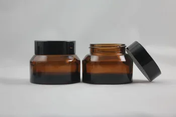 

30g brown/amber glass cream jar with black aluminum lid, 30g cosmetic jar,packing for eye cream,30g glass bottle