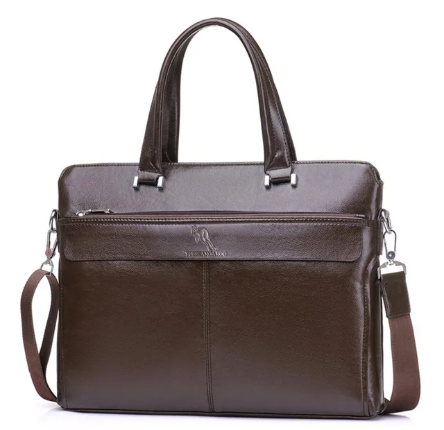Brown Kangraoo, деловой портфель, кожаная мужская сумка, сумка для компьютера, ноутбука, мужская сумка на плечо, сумки-мессенджеры, мужские дорожные сумки M089 - Цвет: Brown
